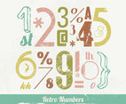 Retro Numbers and Signs Vector