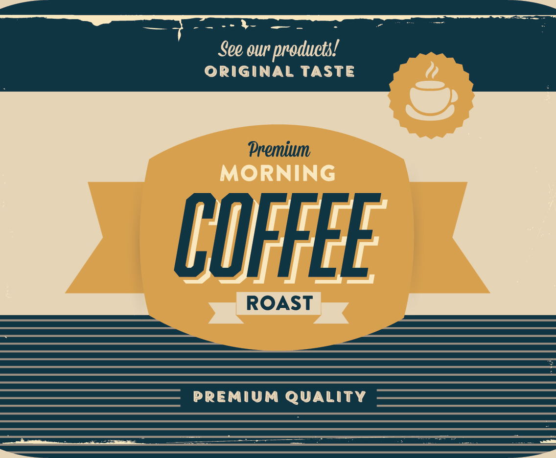 Gold and Navy Coffee Vector