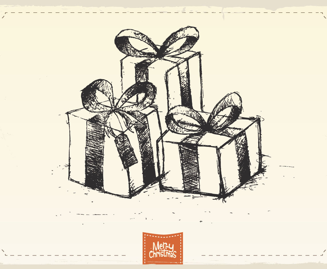 Christmas Gifts Sketch Vector