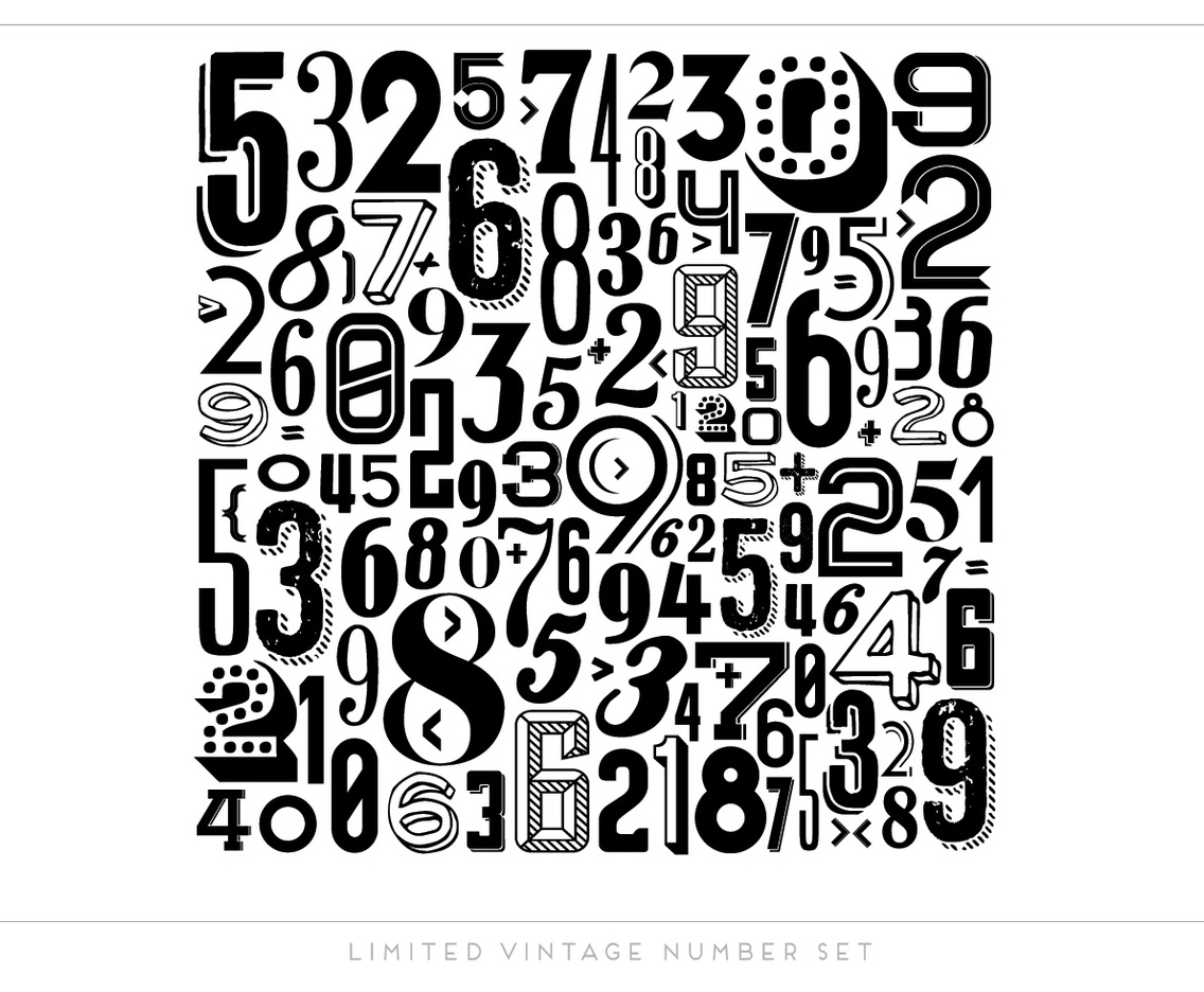 Black and White Number Vector