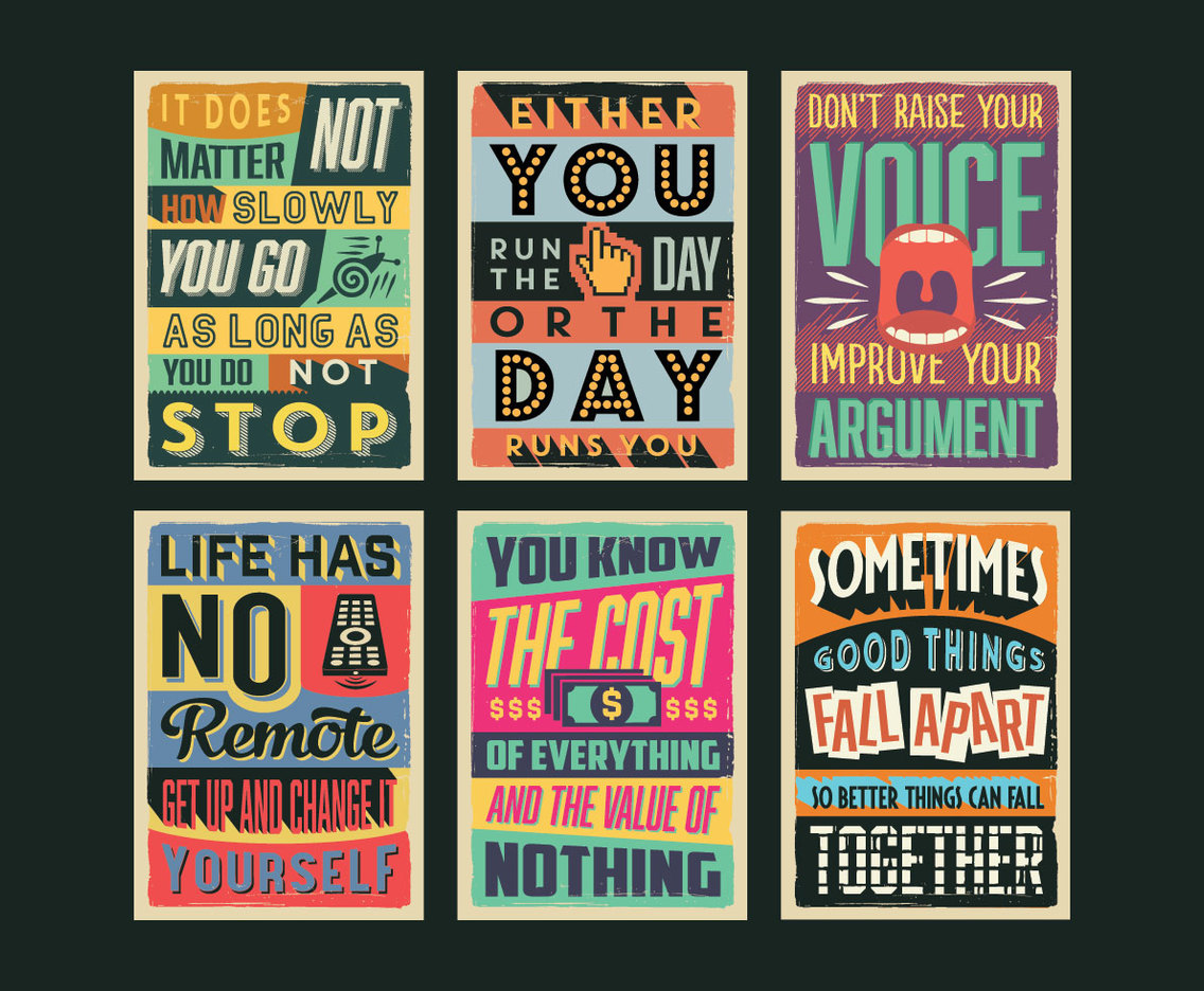 Positivity Posters Vector
