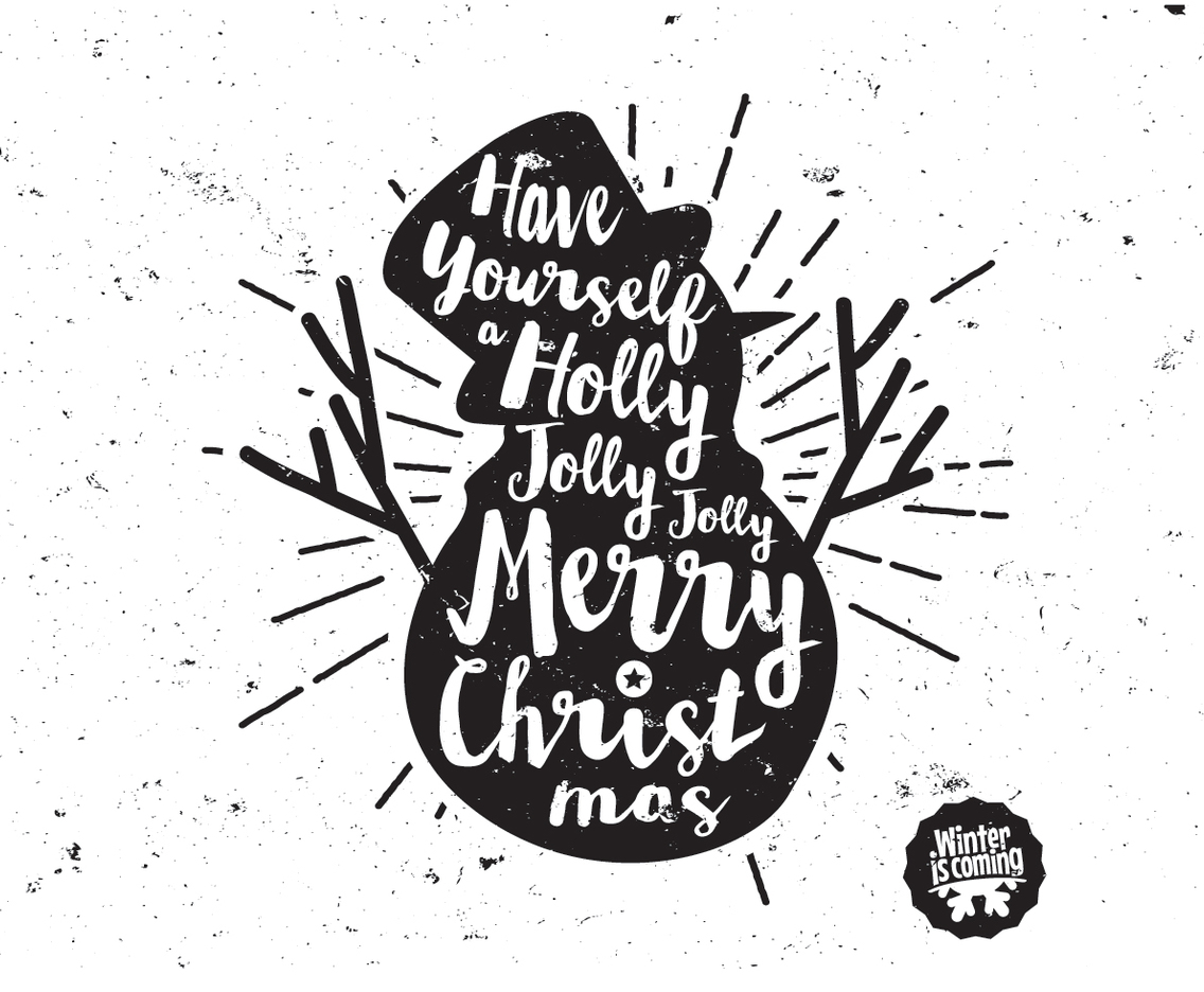 Bright Charcoal Snowman Vector