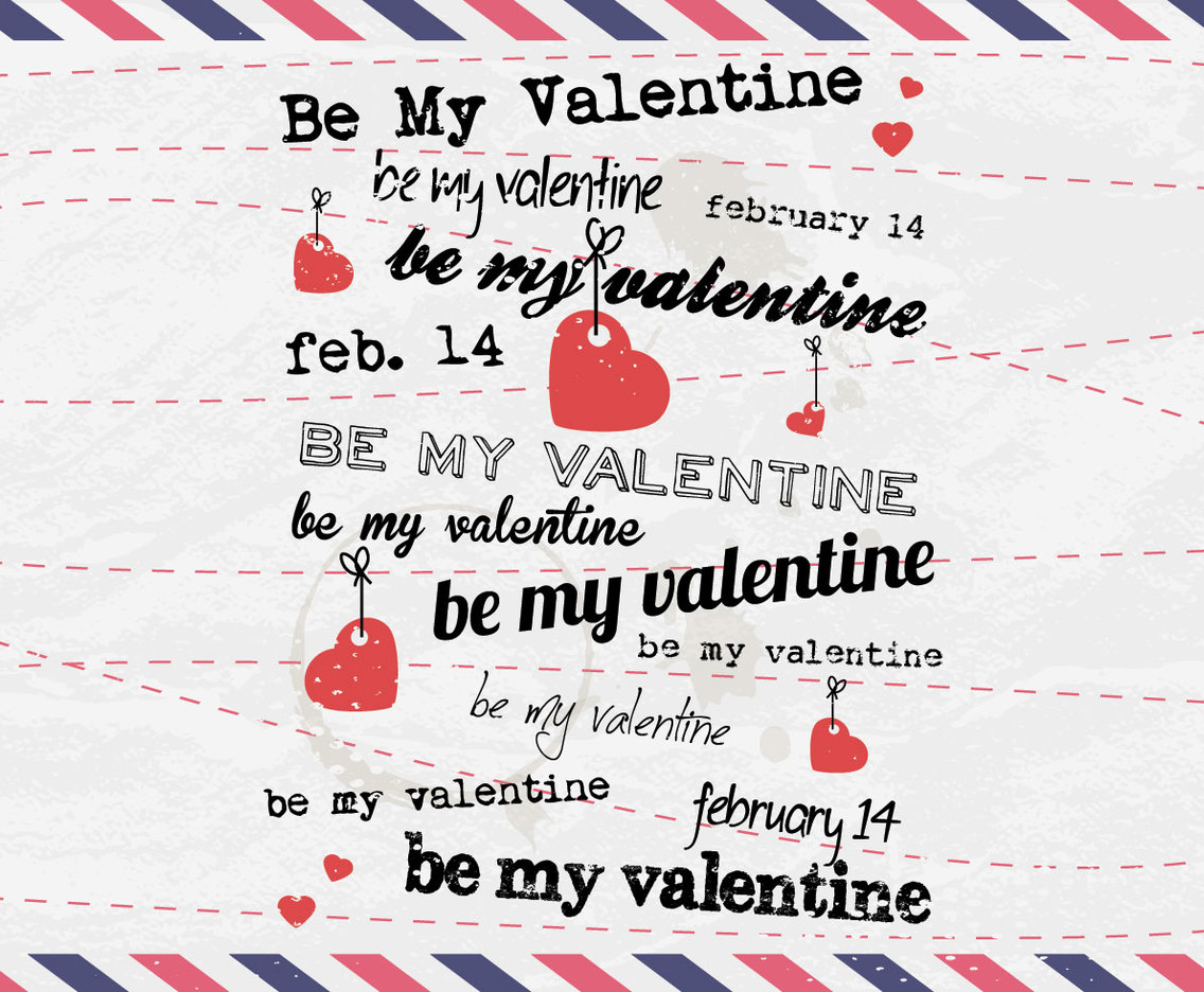 Be My Valentine Classic Postcard Vector