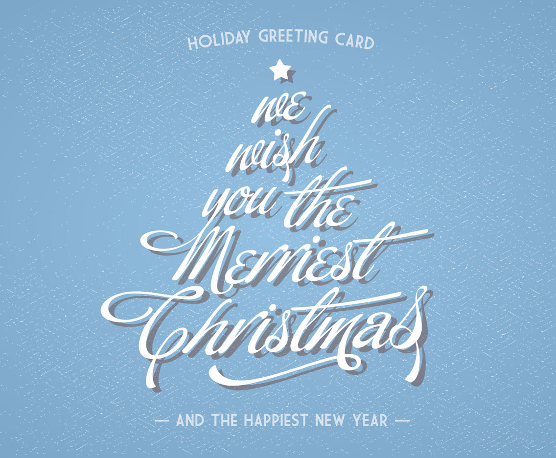 Christmas Lettering Holiday Greeting Card Vector