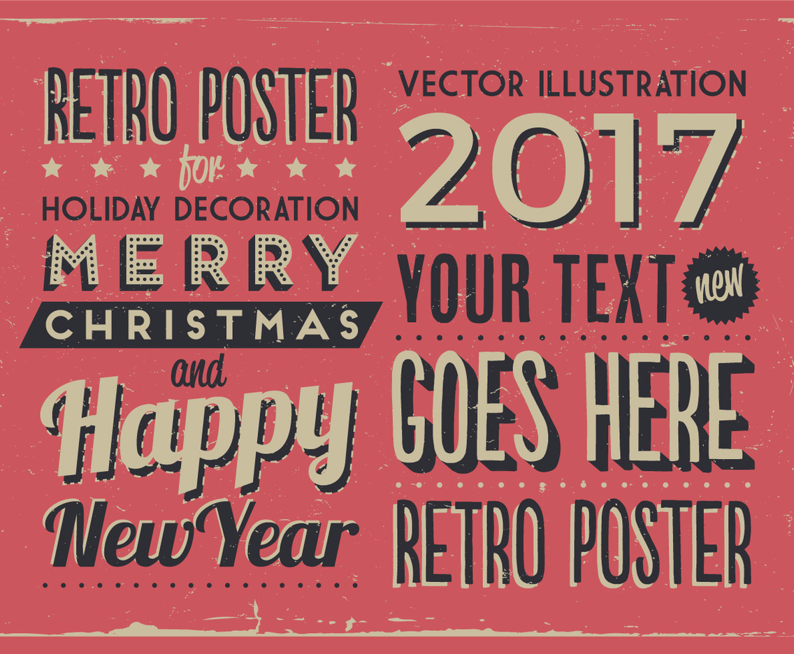 Retro Holiday Sign Vector