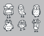 Free Hand Drawing Owl Vectors