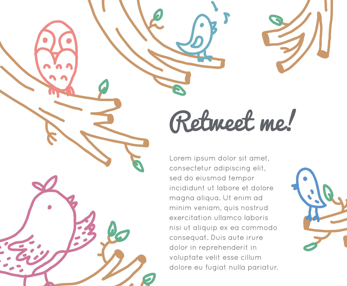 Follow Me! Twitter Bird Text