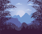 Blue Forest Background Vector 