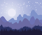 Starry Forest Background Vector 