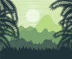 Jungle Forest Background Vector 