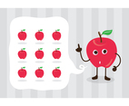 Free Red Apple Cute Cartoon Character Vector