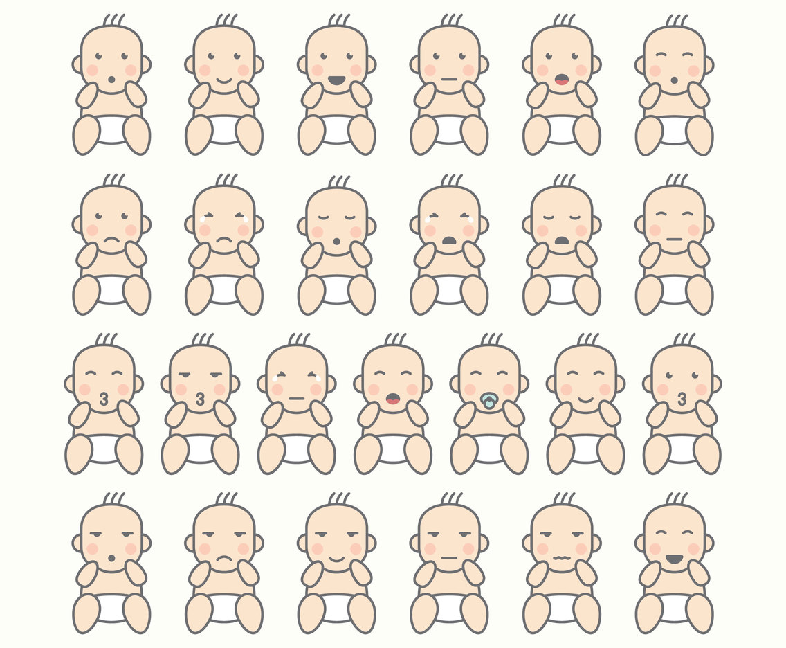 Baby Cartoon Emoticon Vectors