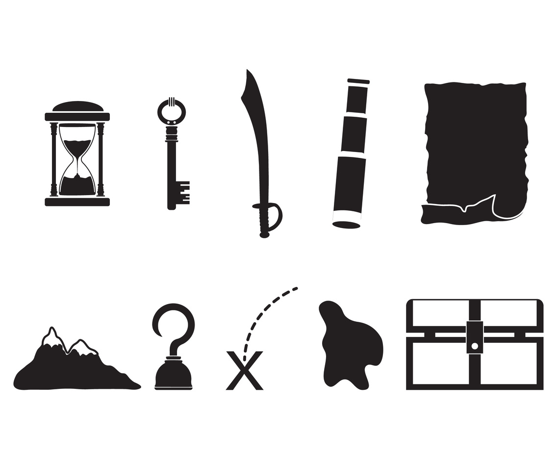 Treasure Silhouette Vectors