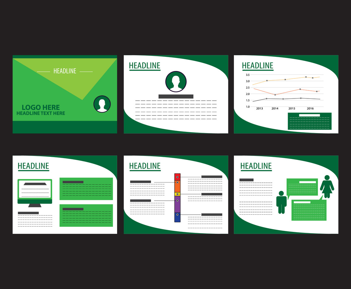 Green Powerpoint Presentation Vectors