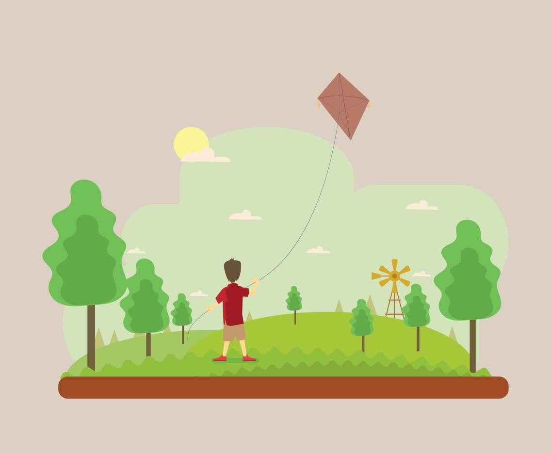 Free Flying Kite Illustration