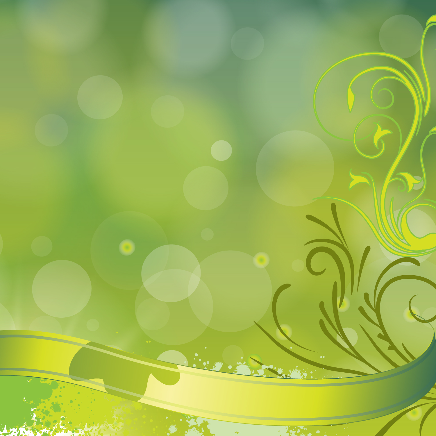 Green Floral Vector Background
