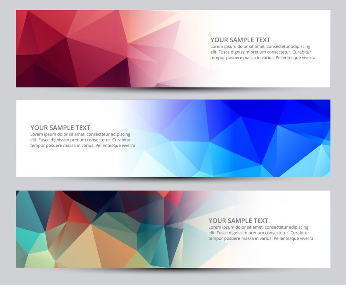 Abstract set of geometric banners
