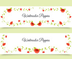 Watercolor Poppy Banners