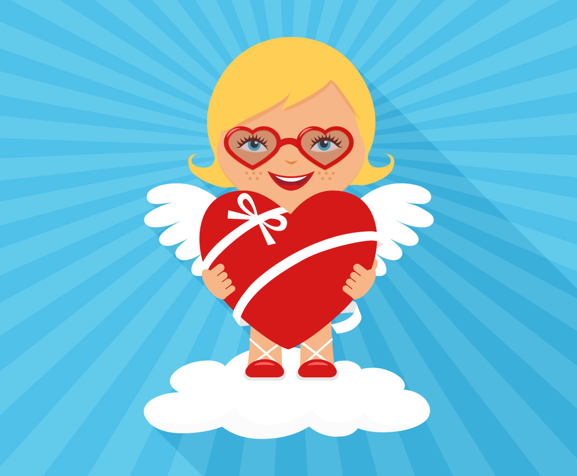 Cute Valentine Cupid Vector Art & Graphics 