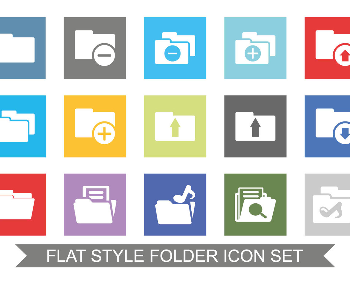 Flat Style Folder Icon Set