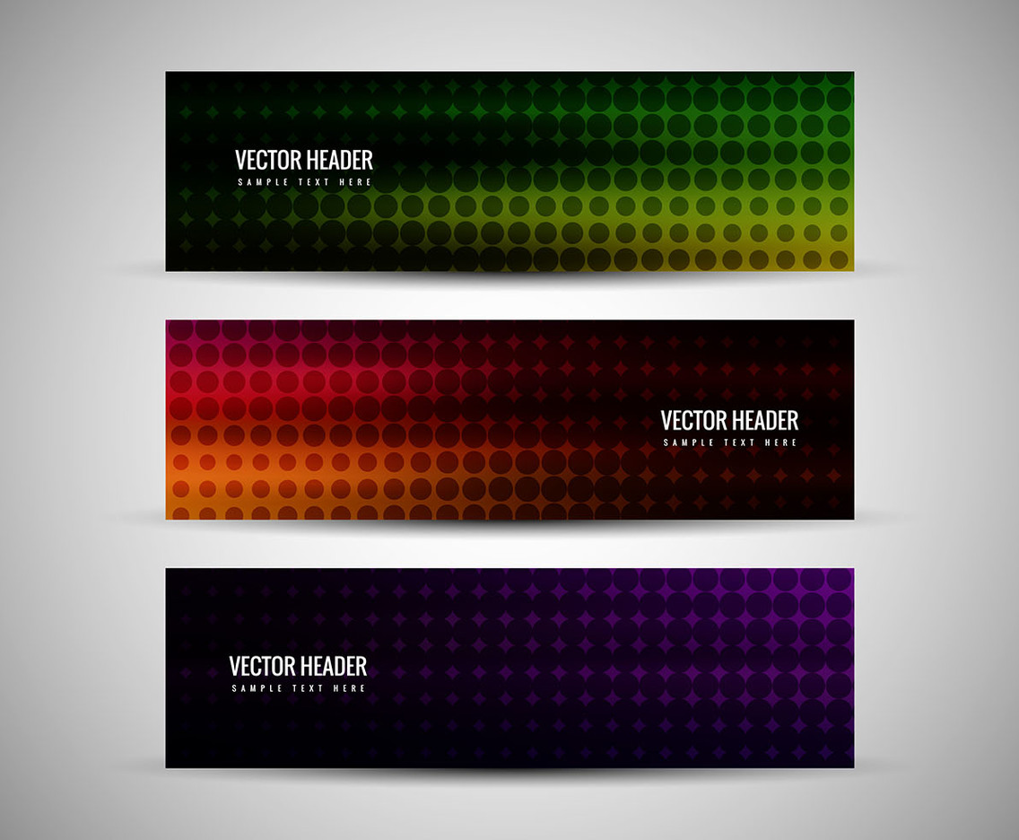Free Vector Colorful Headers