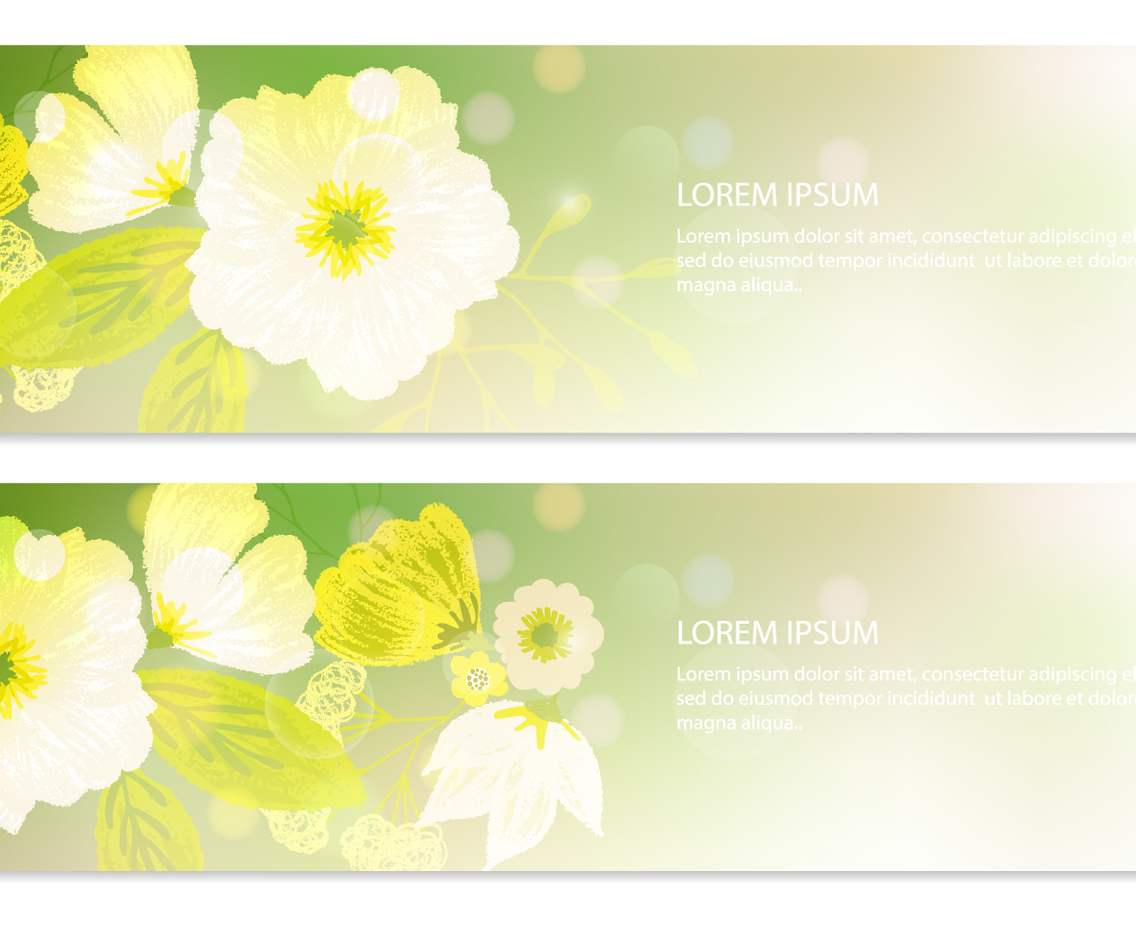 Beautiful Glowing Floral Banners