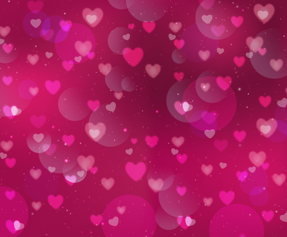 Pink Hearts Bokeh Background