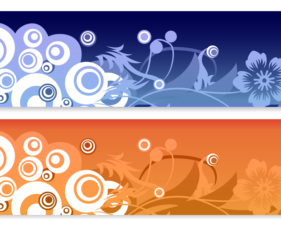 Floral Abstract Vector Banners