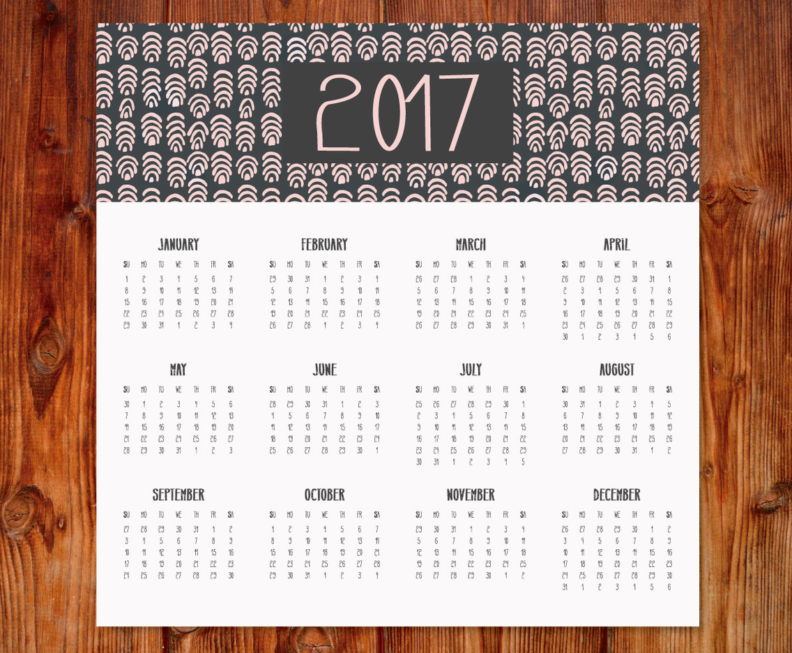 2017 Vector Calendar