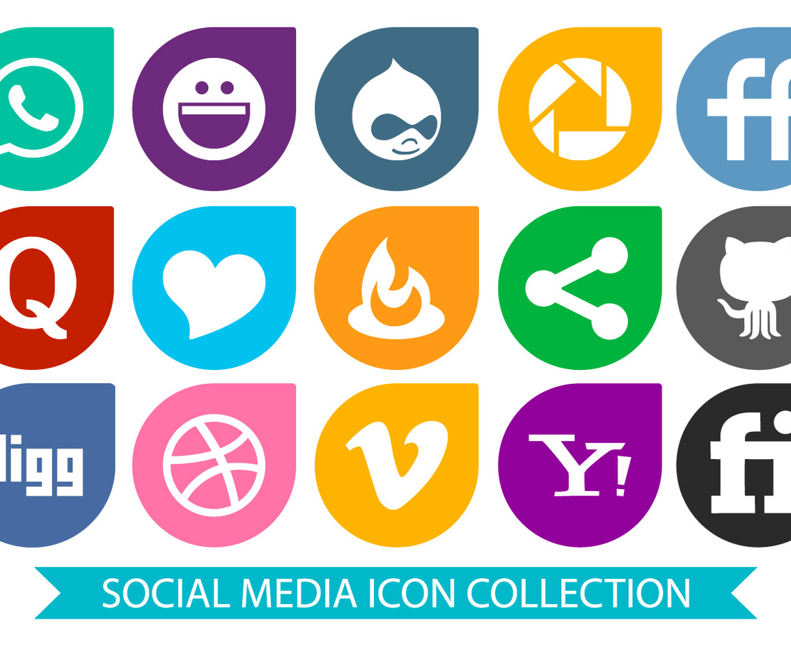 Colorful Social Media Icon Collection