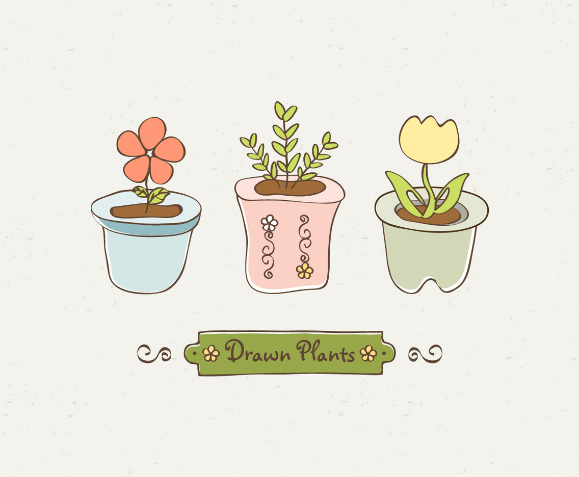 Cute Drawn Plants