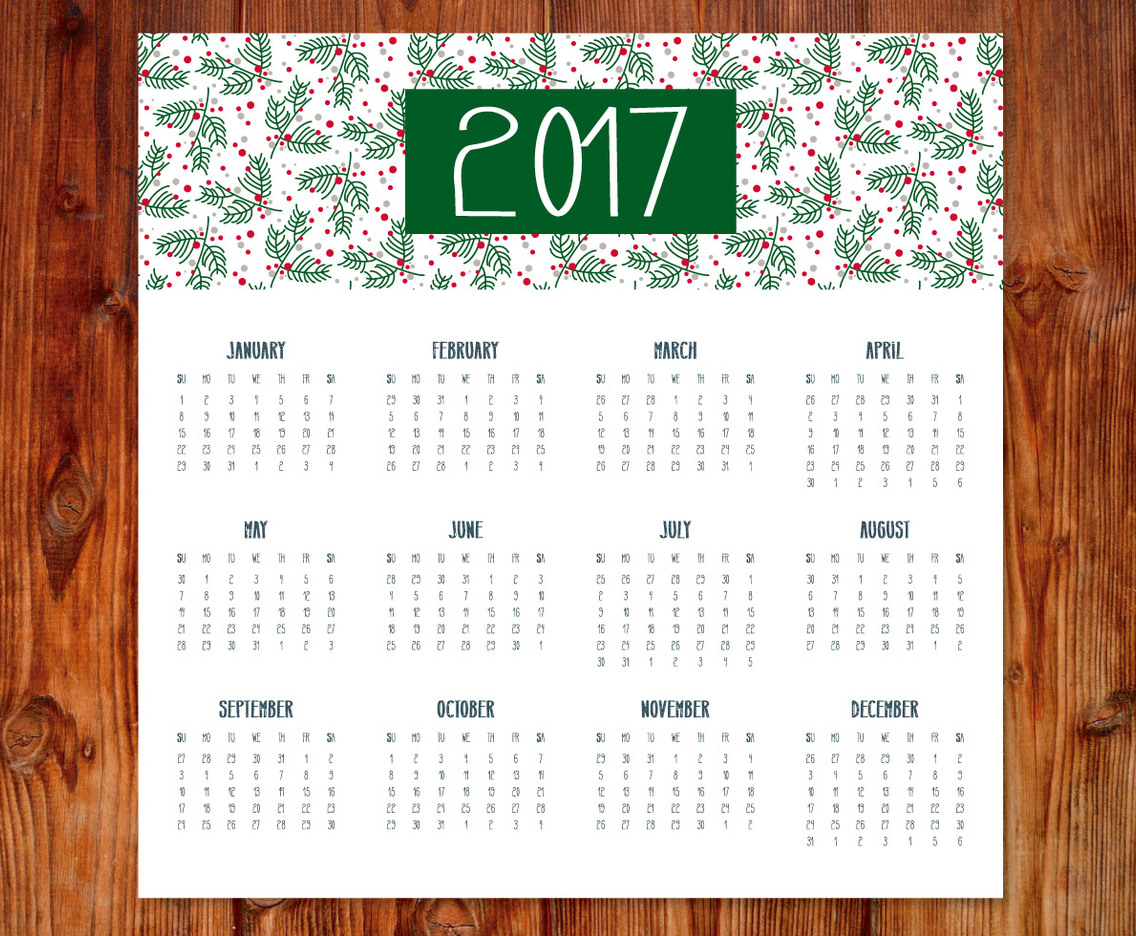 Cute 2017 Christmas Calendar