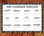 2017 Hand Drawn Style Calendar Template