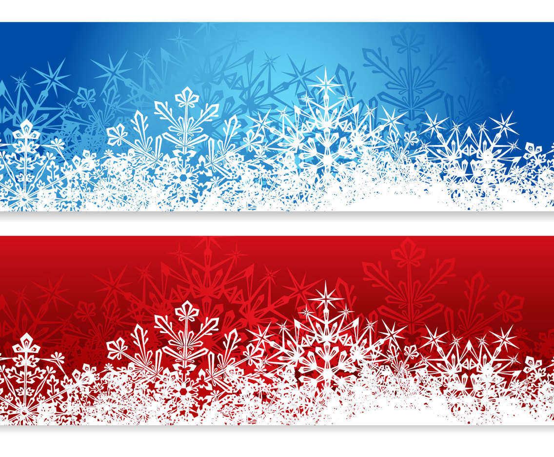 Winter and Christmas Snowflake Banners