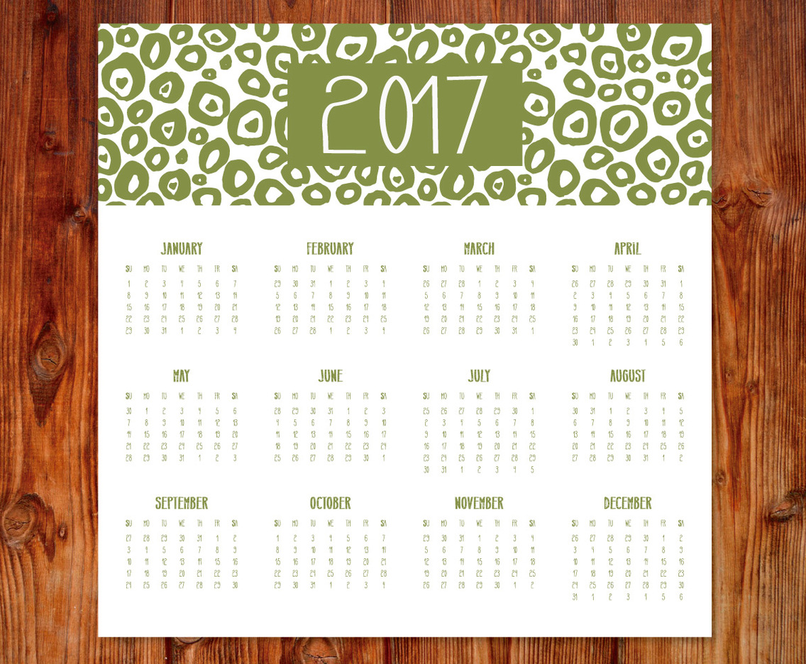 Cute 2017 Calendar