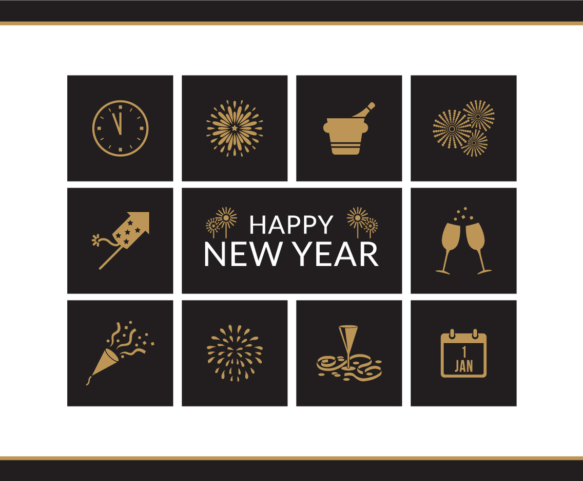 Happy New Year Vector Icons