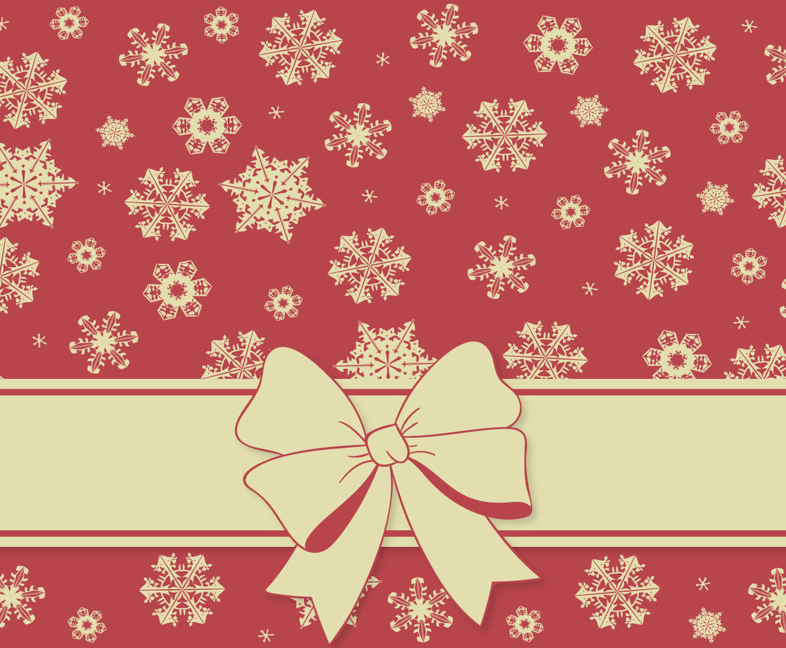 Christmas Snowflake Background with Bow