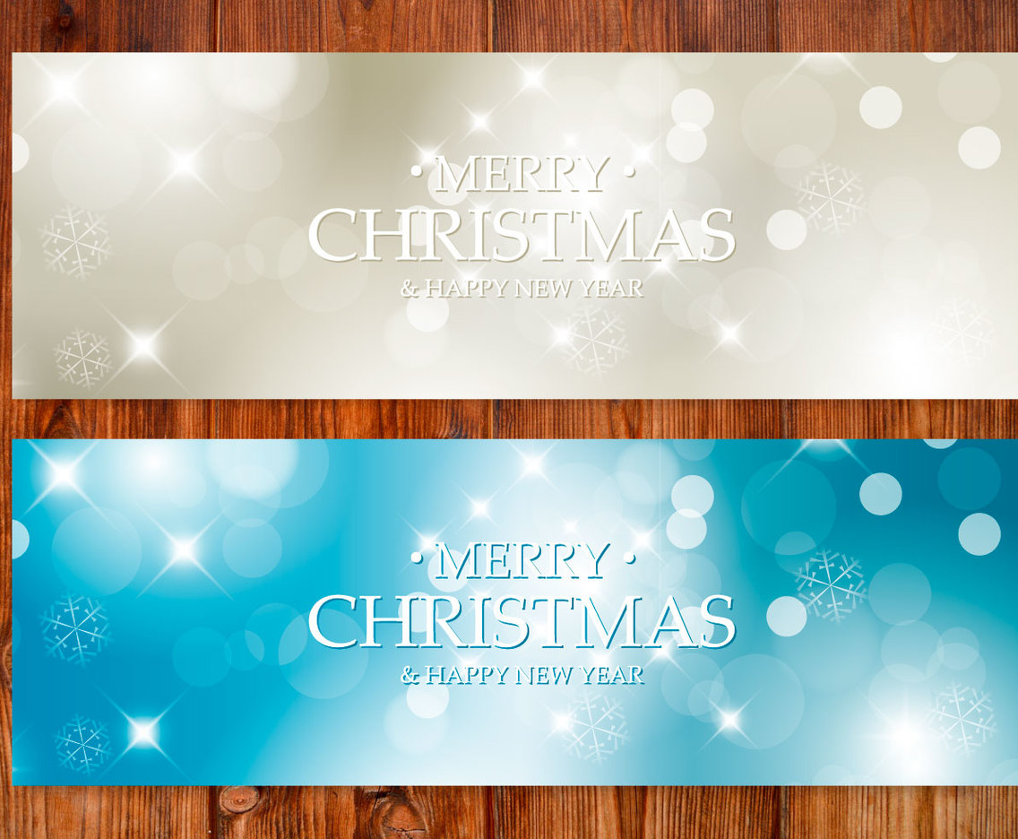 Snowflake Bokeh Christmas Banners