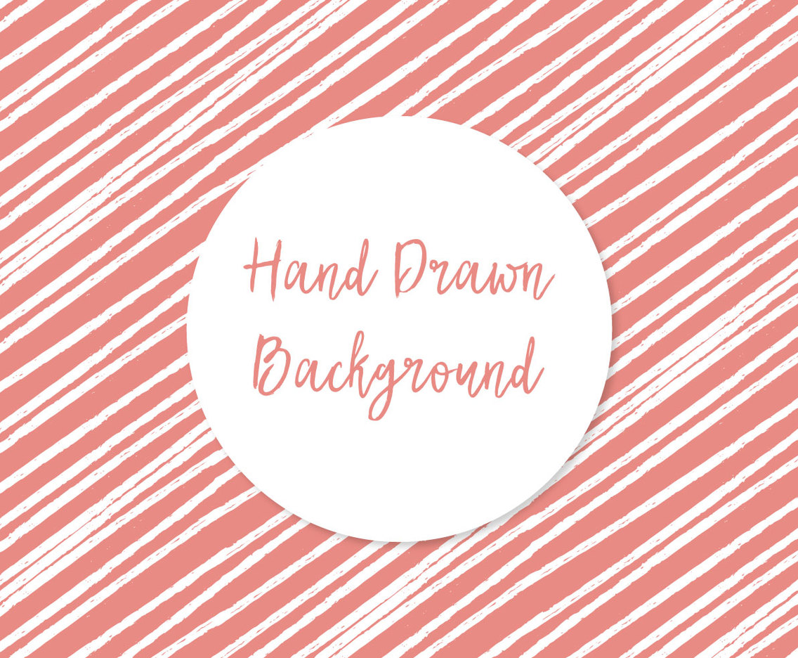 Cute Pink and White Hand Drawn Stripes Background