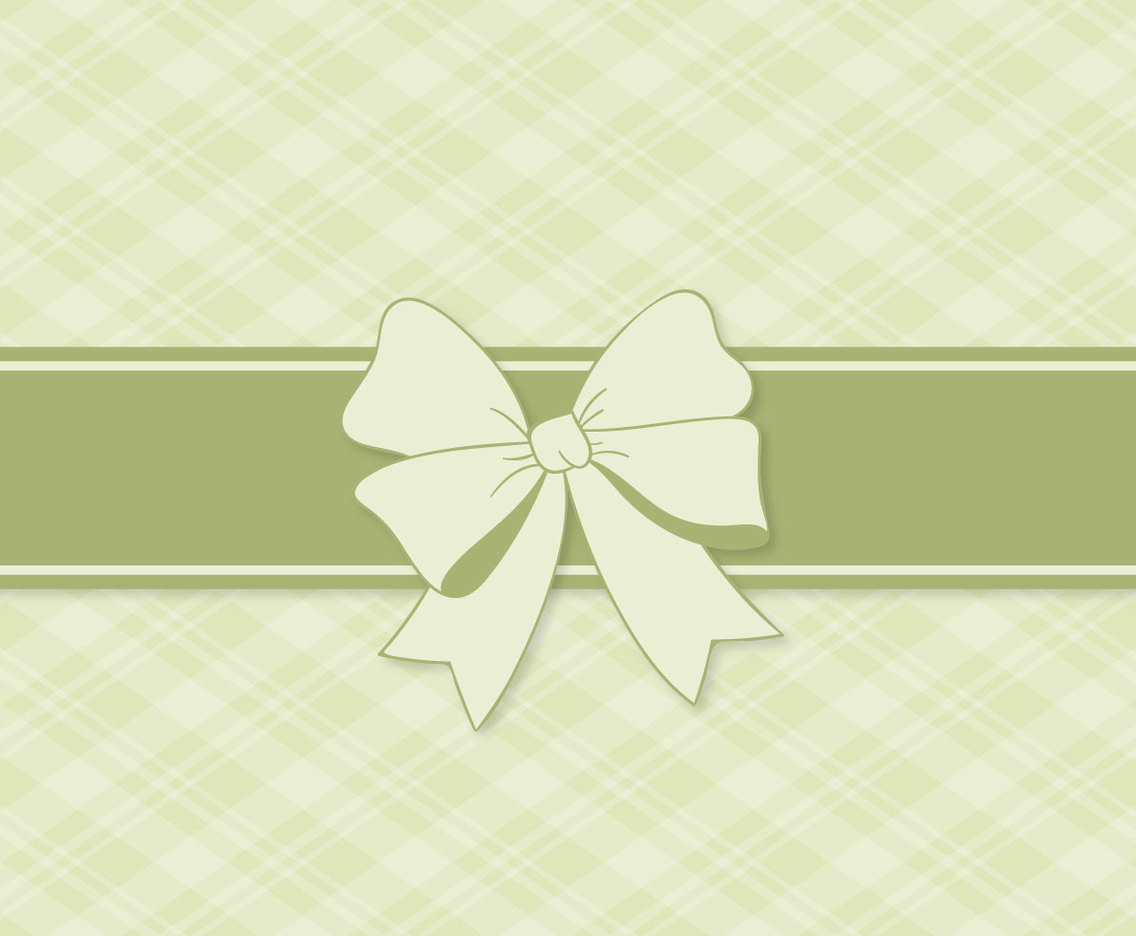 Green Christmas Gift Background with Bow