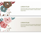 Drawn Floral Vector Banners