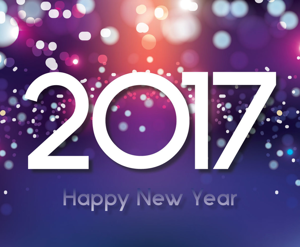 Purple Abstract Happy New Year 2017 Illustration