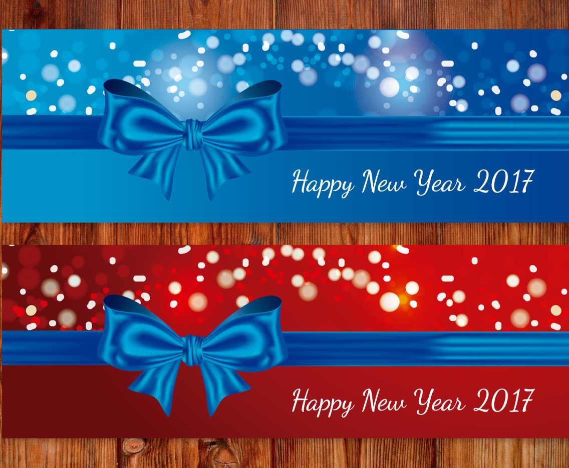 Festive Bow New Year Banners
