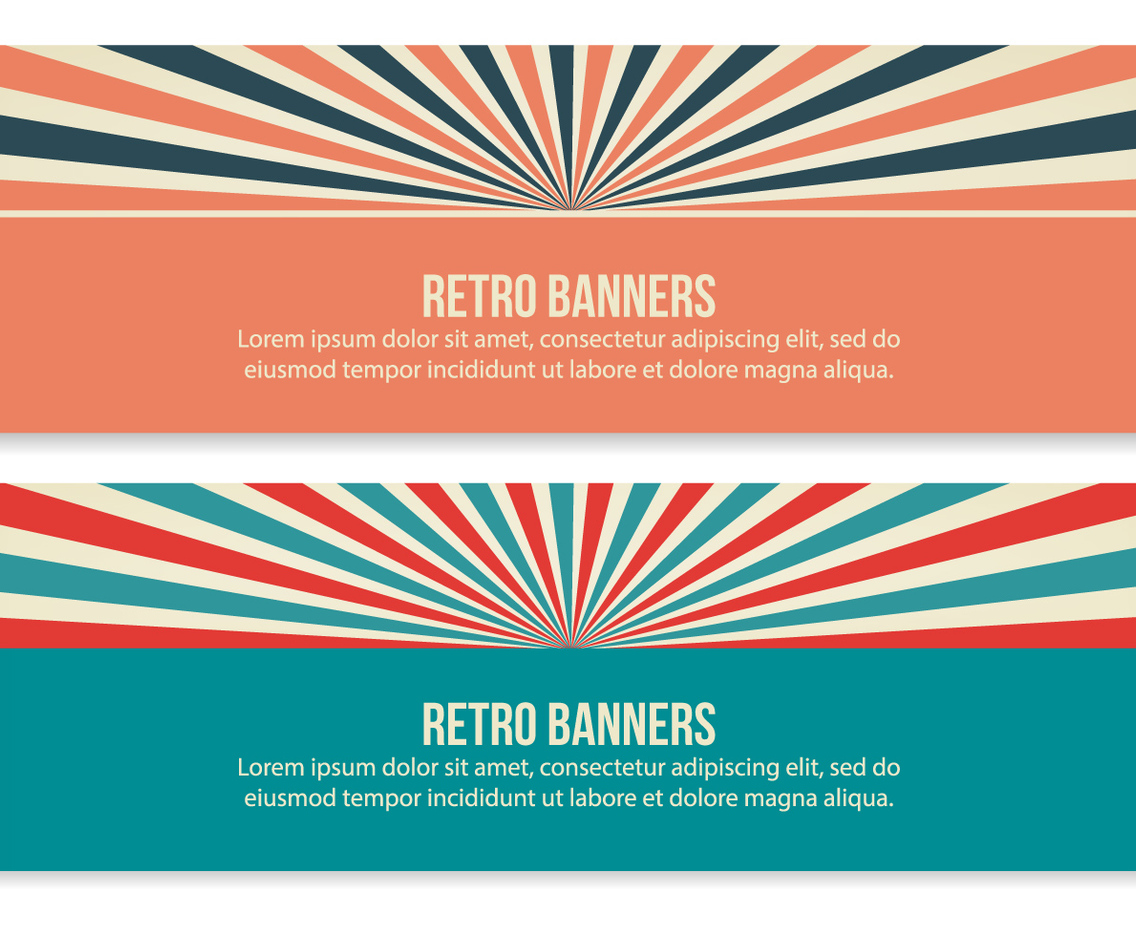 Retro Style Sunburst Banners