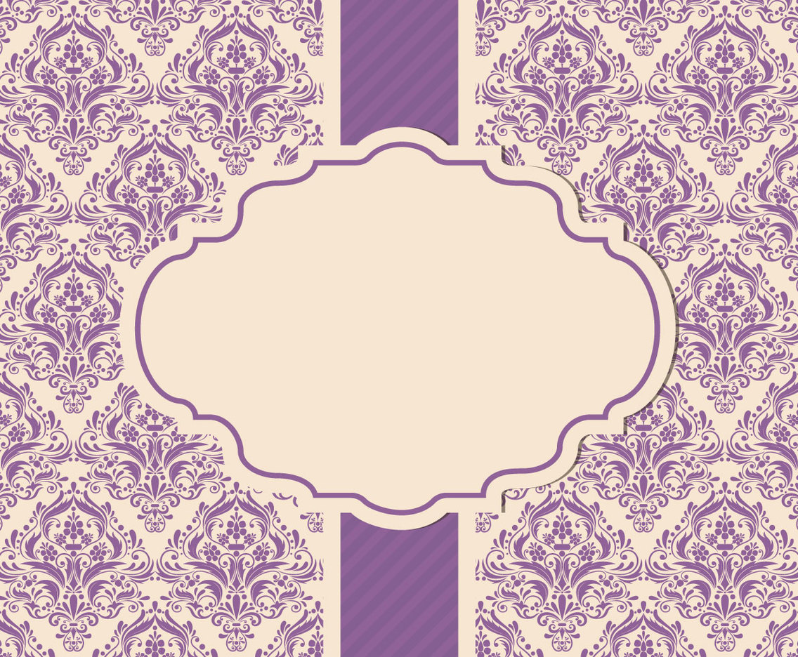 Beautiful Purple Damask Card