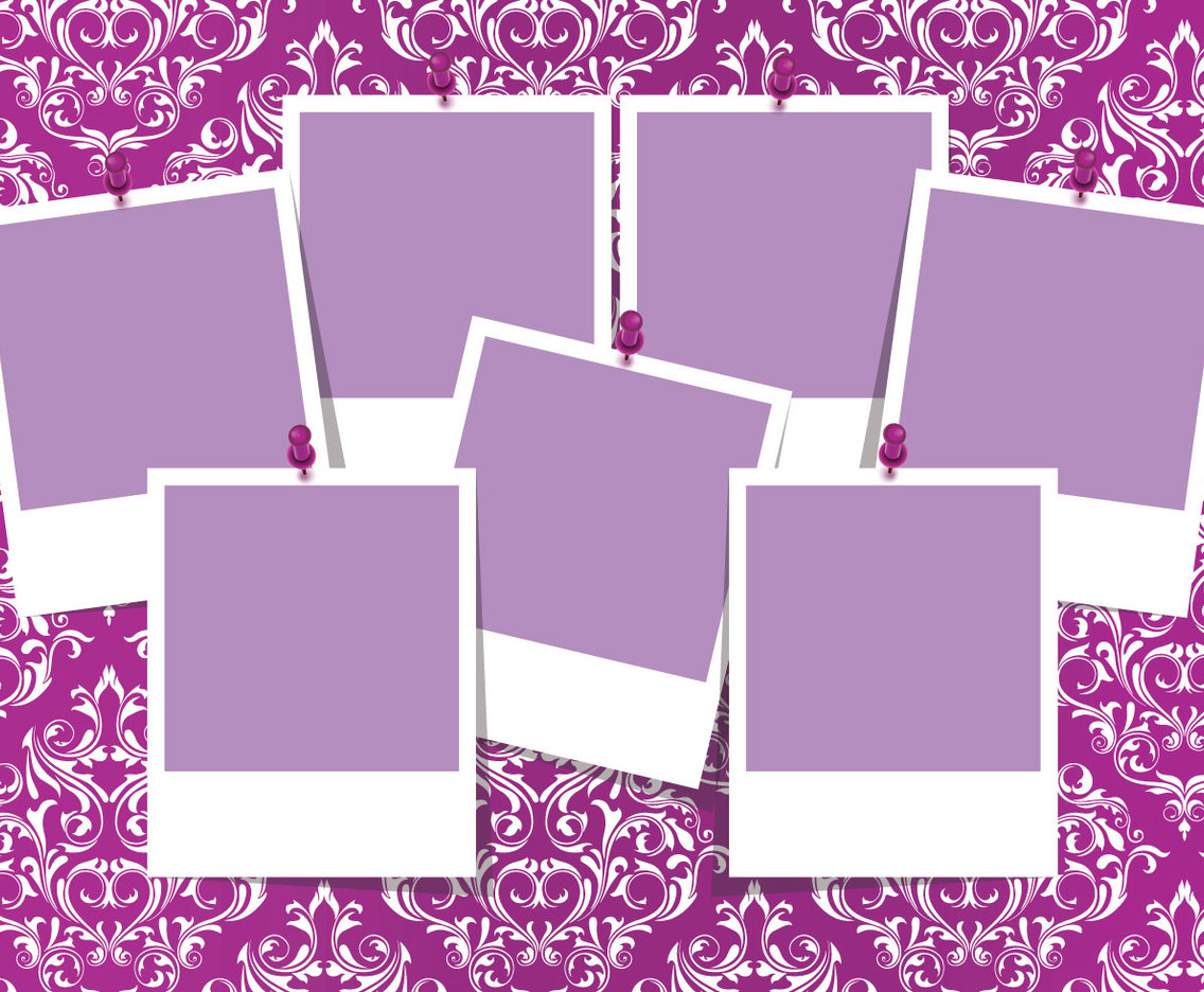 Colorful Damask Photo Collage Template