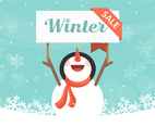 Winter Sale Snowman Illustration