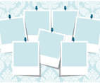 Blue Damask Photo Collage Template