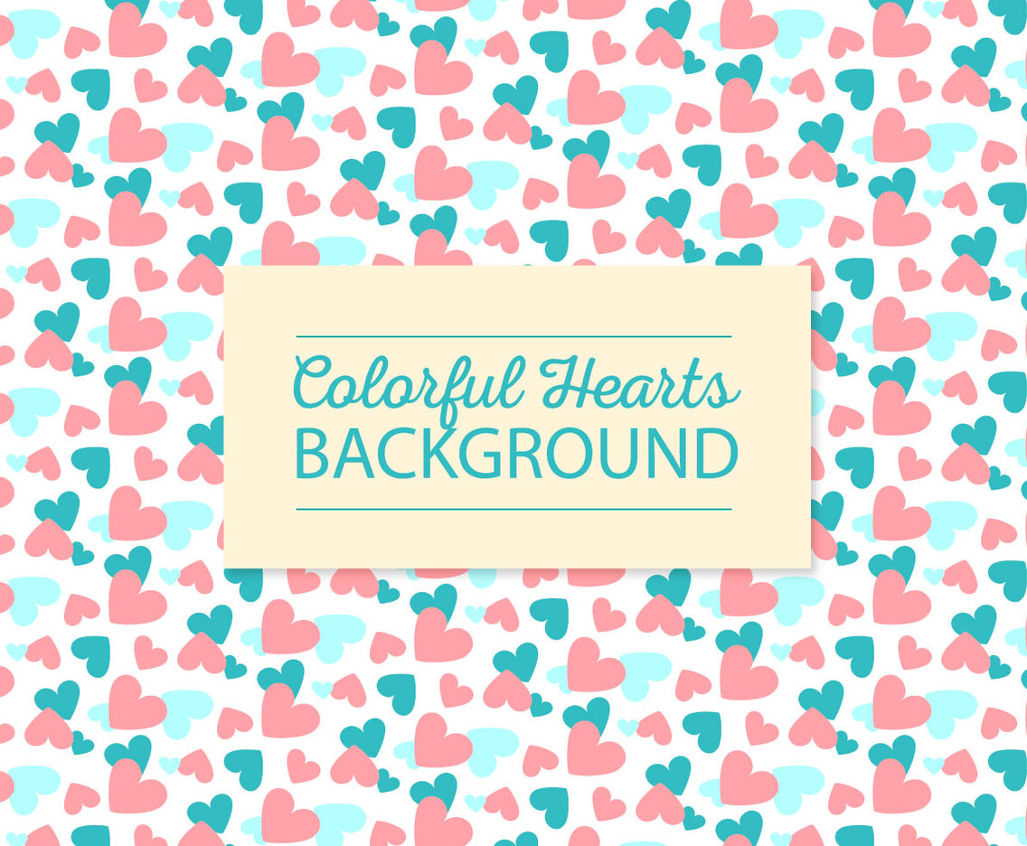 Cute Colorful Hearts Background