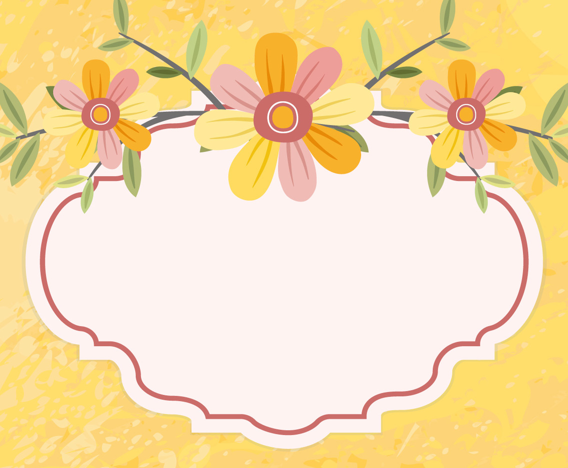 Beautiful Yellow Floral Illustration